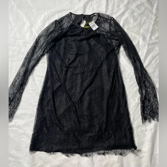 NWT BCBG women’s Black Lace Overlay Sleeveless Dress Size XS - Picture 2 of 7